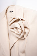 BLAZER BEIGE CON SPILLA A FIORE