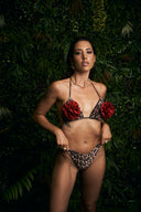 COSTUME 2pz LEOPARDATO CON ROSE