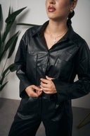 COORDINATO IN PELLE CROP