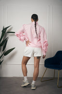CAMICIA ROSA MANICA FIORE
