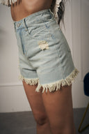 PANTALONCINO JEANS CON FRANGE