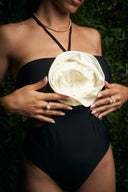 COSTUME INTERO NERO CON FIORE