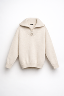 MAGLIONE ZIP BEIGE