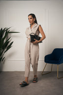 TAILLEUR GILET CON LACCI BEIGE