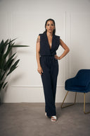 TAILLEUR BLU GILET CON SPALLE IMBOTTITE