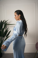 COORDINATO IN RASO AZZURRO