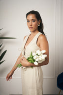 COORDINATO GILET CARGO BEIGE