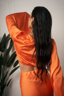 COORDINATO IN RASO ARANCIONE