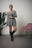 COORDINATO GRIGIO CON GONNA