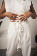 TAILLEUR GILET CON LACCI BIANCO