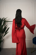 COORDINATO IN RASO ROSSO