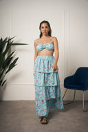 COORDINATO SKIRT VOLANT AZZURRO