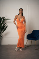 ABITO LUNGO SUMMER SCOLLO V ARANCIONE