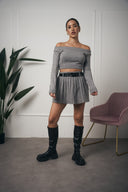 COORDINATO GRIGIO CON GONNA