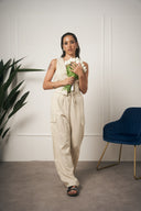 COORDINATO GILET CARGO BEIGE