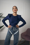 MAGLIA-BODY MANICA LUNGA NODO