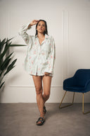 COORDINATO CELESTE RICAMATO