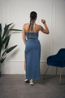 COORDINATO DENIM TOP E GONNA
