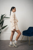 COORDINATO CAMICIA CON ROSE BEIGE