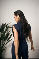 TAILLEUR GILET CON LACCI BLU