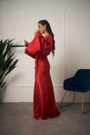 COORDINATO IN RASO ROSSO