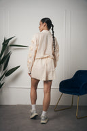 COORDINATO CAMICIA CON ROSE BEIGE