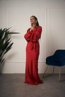 COORDINATO IN RASO ROSSO