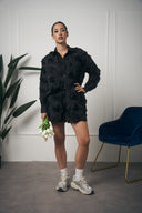COORDINATO CAMICIA CON ROSE NERO