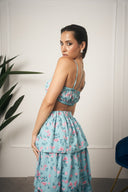 COORDINATO SKIRT VOLANT AZZURRO
