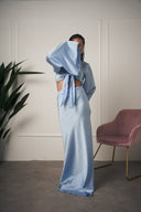 COORDINATO IN RASO AZZURRO