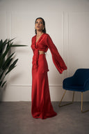 COORDINATO IN RASO ROSSO