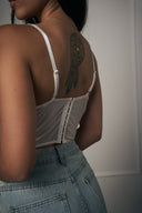 BRALETTE PIZZO E PERLE BIANCO