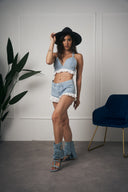 COORDINATO DENIM CHIARO PIZZO