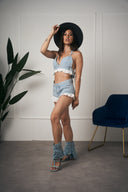 COORDINATO DENIM CHIARO PIZZO