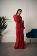 COORDINATO IN RASO ROSSO