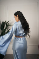 COORDINATO IN RASO AZZURRO