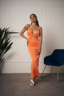 ABITO LUNGO SUMMER SCOLLO V ARANCIONE