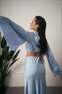 COORDINATO IN RASO AZZURRO