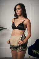 BRALETTE LUCIDO CON PIZZO NERO