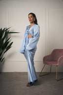 COORDINATO IN RASO AZZURRO