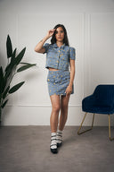 COORDINATO DENIM YELLOW FLOWERS