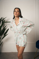 COORDINATO CELESTE RICAMATO