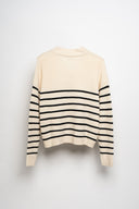 MAGLIONE  DECORO AVORIO CHIARO ZIP