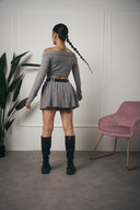 COORDINATO GRIGIO CON GONNA