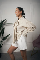 CAMICIA BEIGE FIOCCO