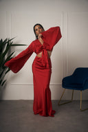 COORDINATO IN RASO ROSSO