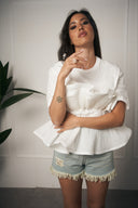T-SHIRT VOLANT BIANCA