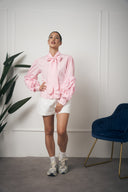 CAMICIA ROSA MANICA FIORE