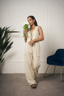 COORDINATO GILET CARGO BEIGE