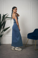 COORDINATO DENIM TOP E GONNA